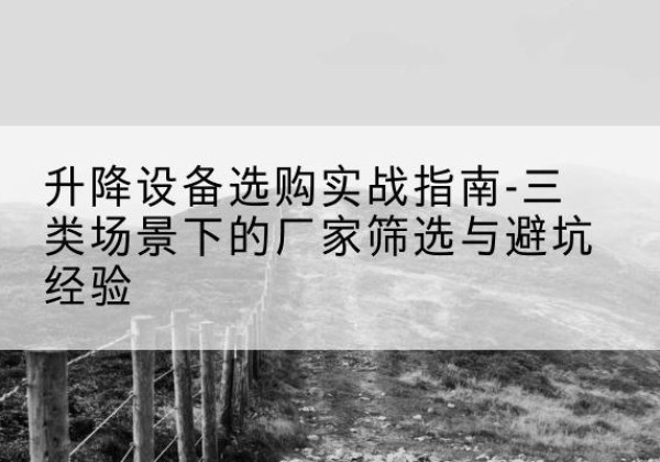 滨海移动式升降机厂家推荐-升降设备选购实战指南-三类场景下的厂家筛选与避坑经验